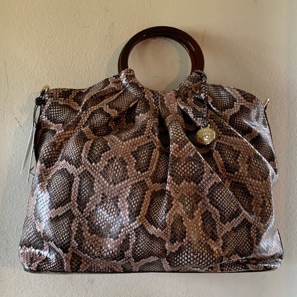 Brahmin Haiku Collection Renata Animal Print Leather Tote Bag - Picture 2 of 16